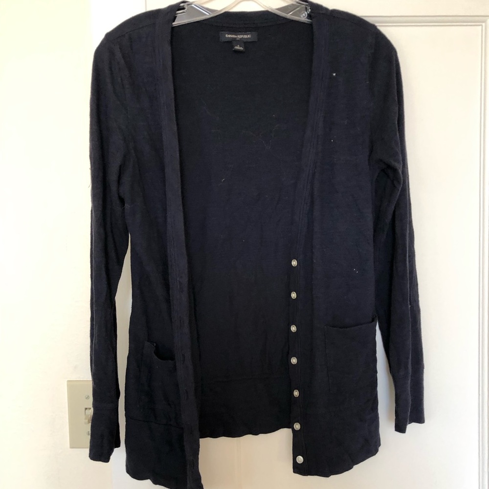 BANANA REPUBLIC S navy long cardigan